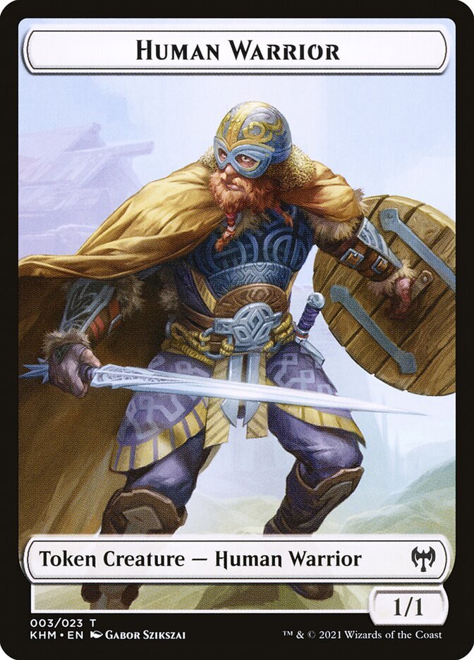 MTG Kaldheim Human Warrior Token 3/551 Lightly Played Condition