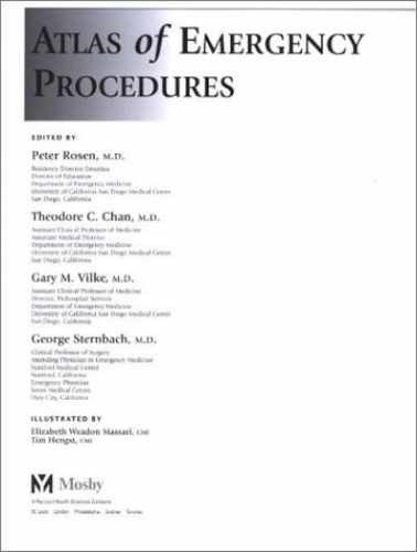 Atlas of Emergency Procedures - Hardcover, by Rosen MD Peter; Chan - Very Good