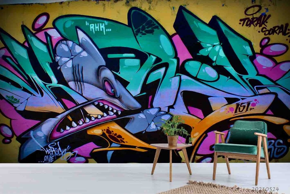 3D Abstract Graffiti Art Wallpaper Wall Murals Removable Wallpaper-image