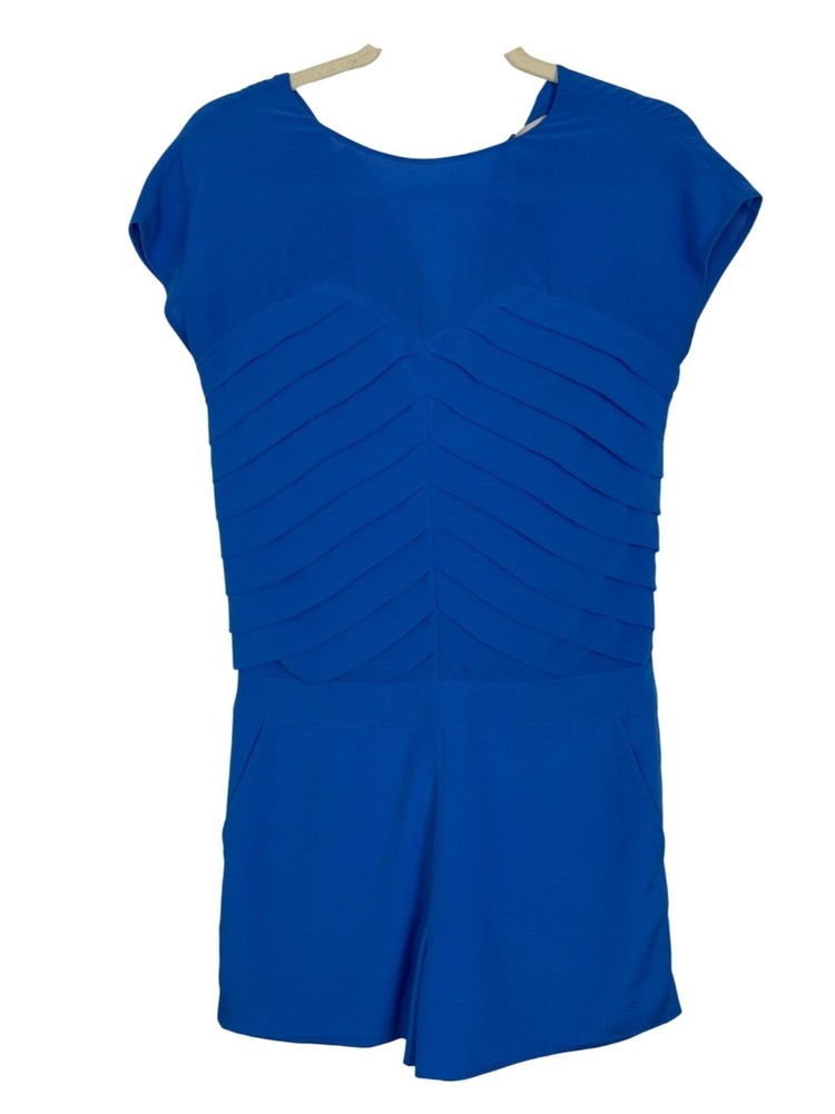 Ted Baker London Akiva Playsuit Romper Women's Size 0 Blue Pleated Top