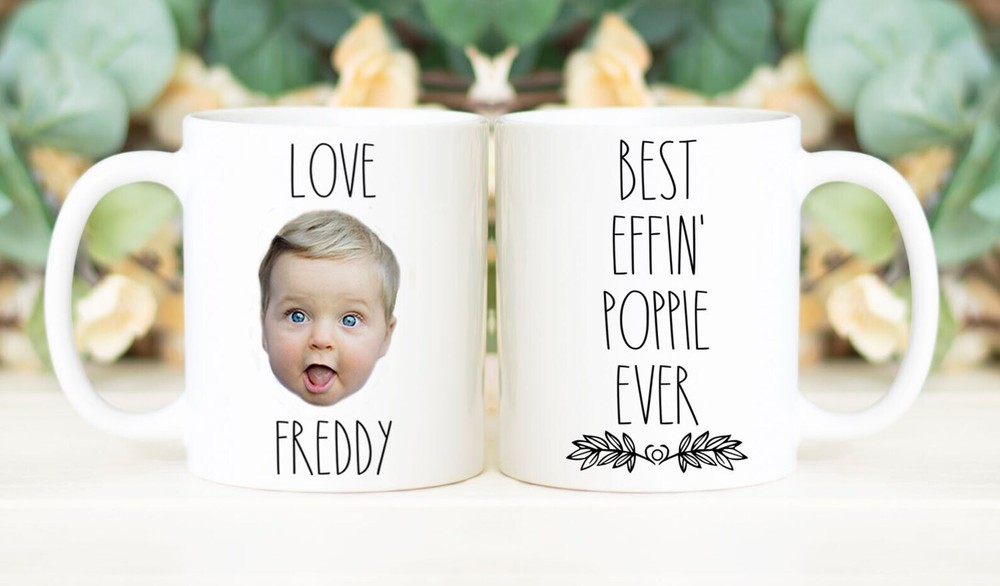 Best Effin' Poppie Ever Mug Father's Day Gift Personalized With Photo Of Kids