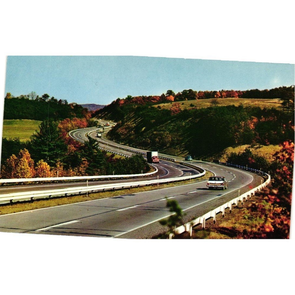Vintage PA Turnpike Postcard Fort Littleton World's Most Scenic Highway Unposted