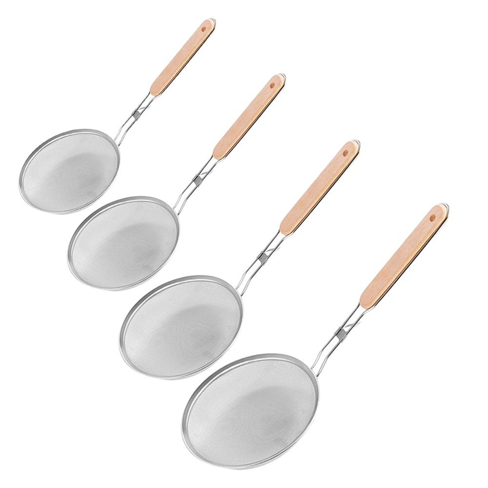 Skimmer Spoon Stainless Steel Straining Fine Mesh Strainer Oil Filter Kitchen