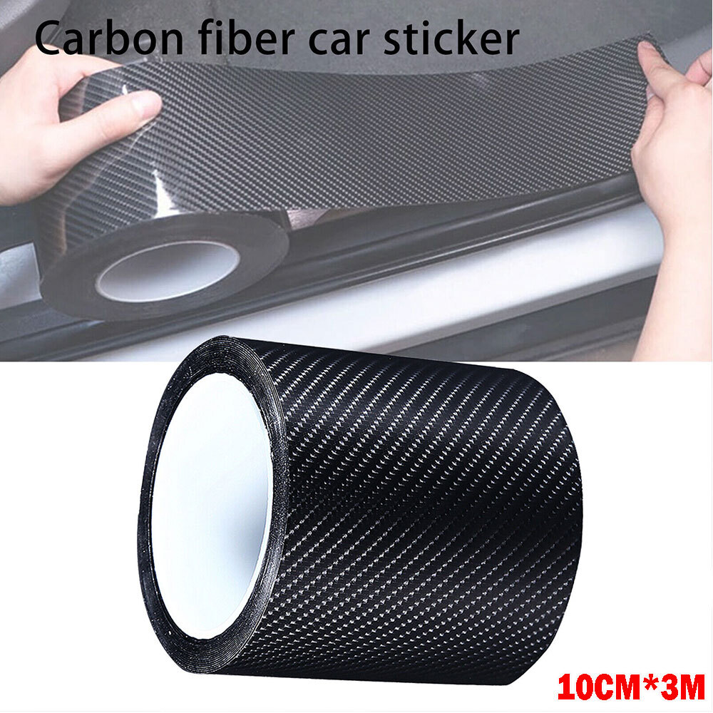 5D Carbon Sticker Car Fiber Strip Door pedal Foot Anti Scratch Tapes 10cm*3M KZH