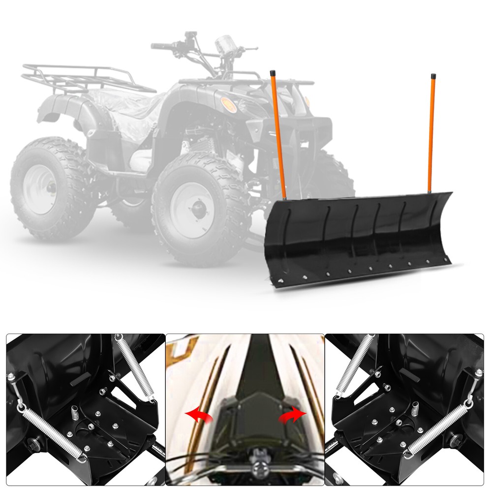 For King Quad Steel Blade ATV UTV 45 inch Snow Plow Kit + Blade Guide Markers