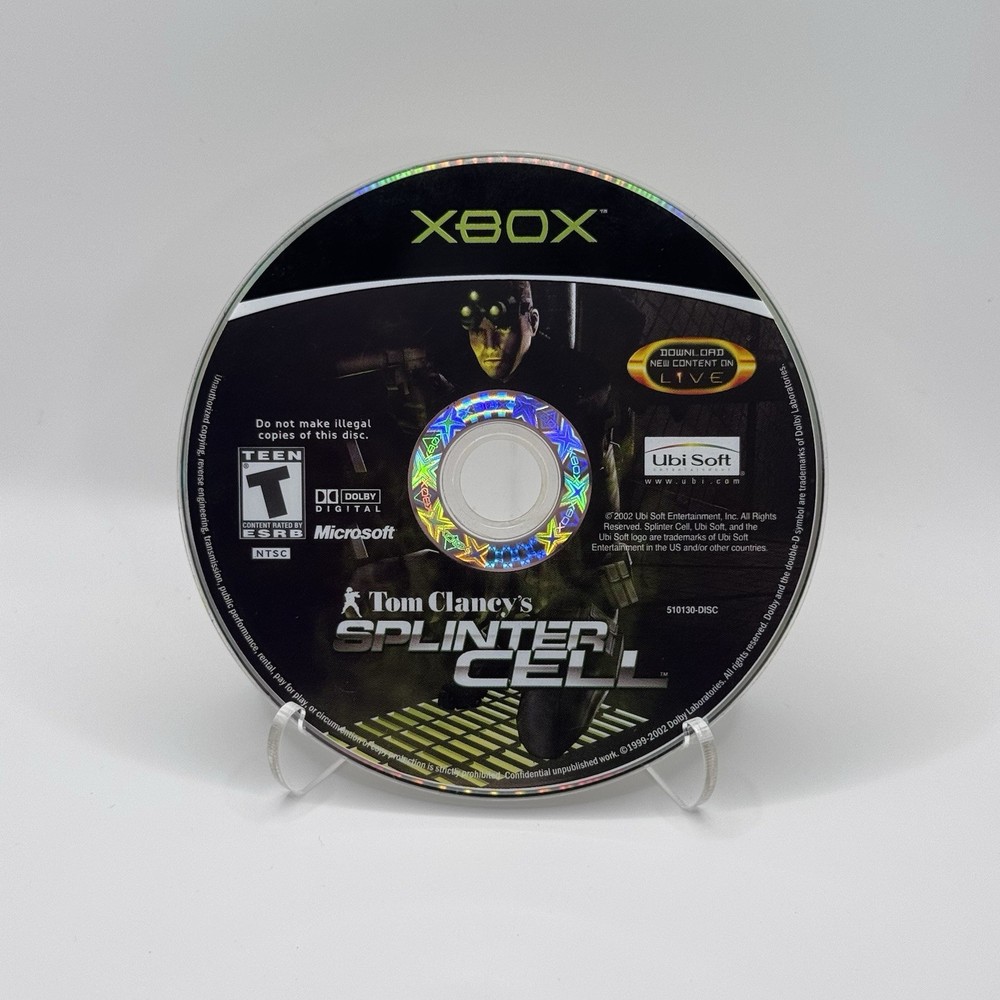 Tom Clancy's Splinter Cell (Microsoft Xbox, 2002) Disk Only + Tested + Working