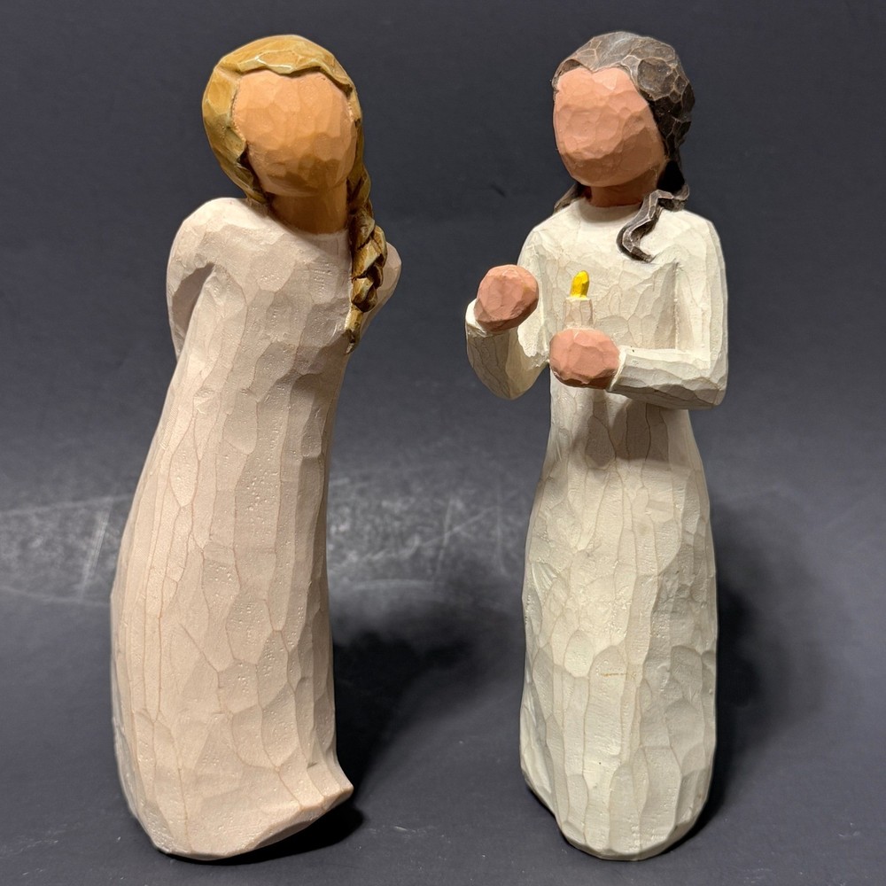 Willow Tree Angel of Warmth & Thank You Figurines Set of 2 Susan Lordi DEMDACO *