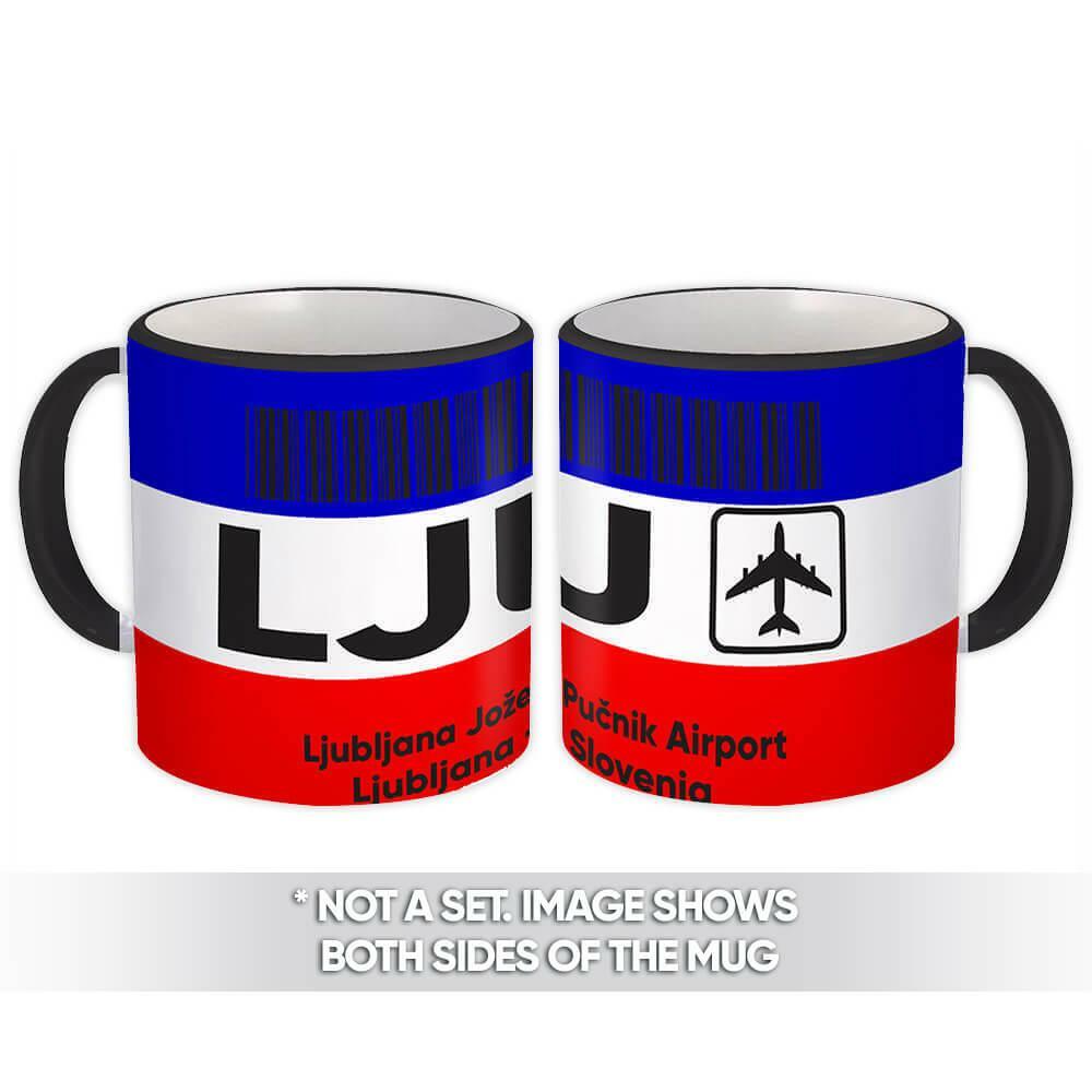 Gift Mug : Slovenia Ljubljana Jože Pučnik Airport LJU Travel Airline Pilot