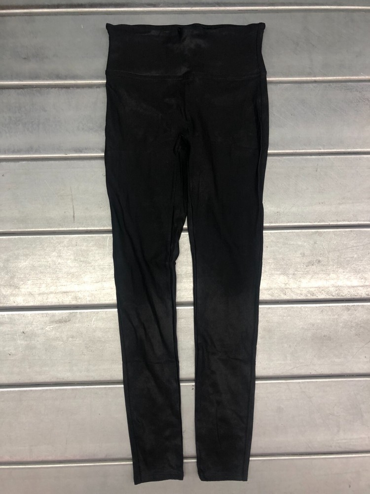 Spanx Leggings Womens Medium Black High Waist Faux Leather Yoga Activewear