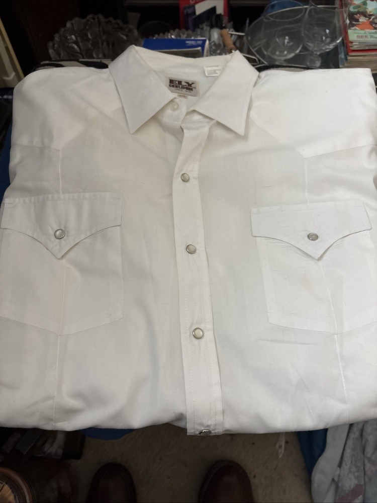 ELY CATTLEMAN Shirt Mens Long Sleeve Pearl Snap Western Cowboy Rodeo