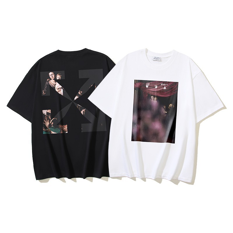 Off White T-Shirt Black / White Cotton S-M-L-XL