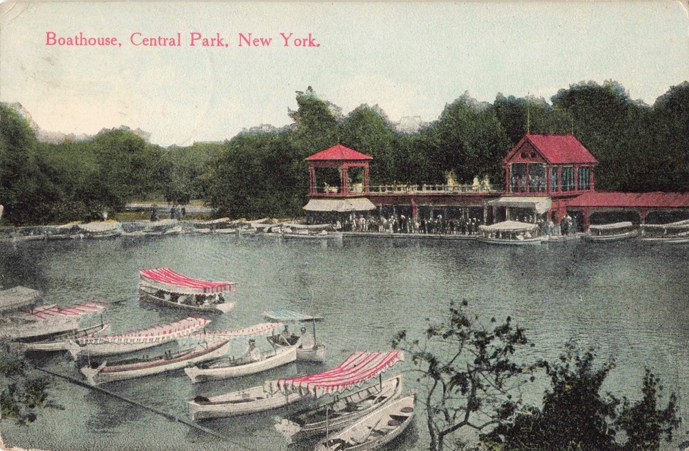 Boathouse Central Park New York City New York NY c1910 Postcard