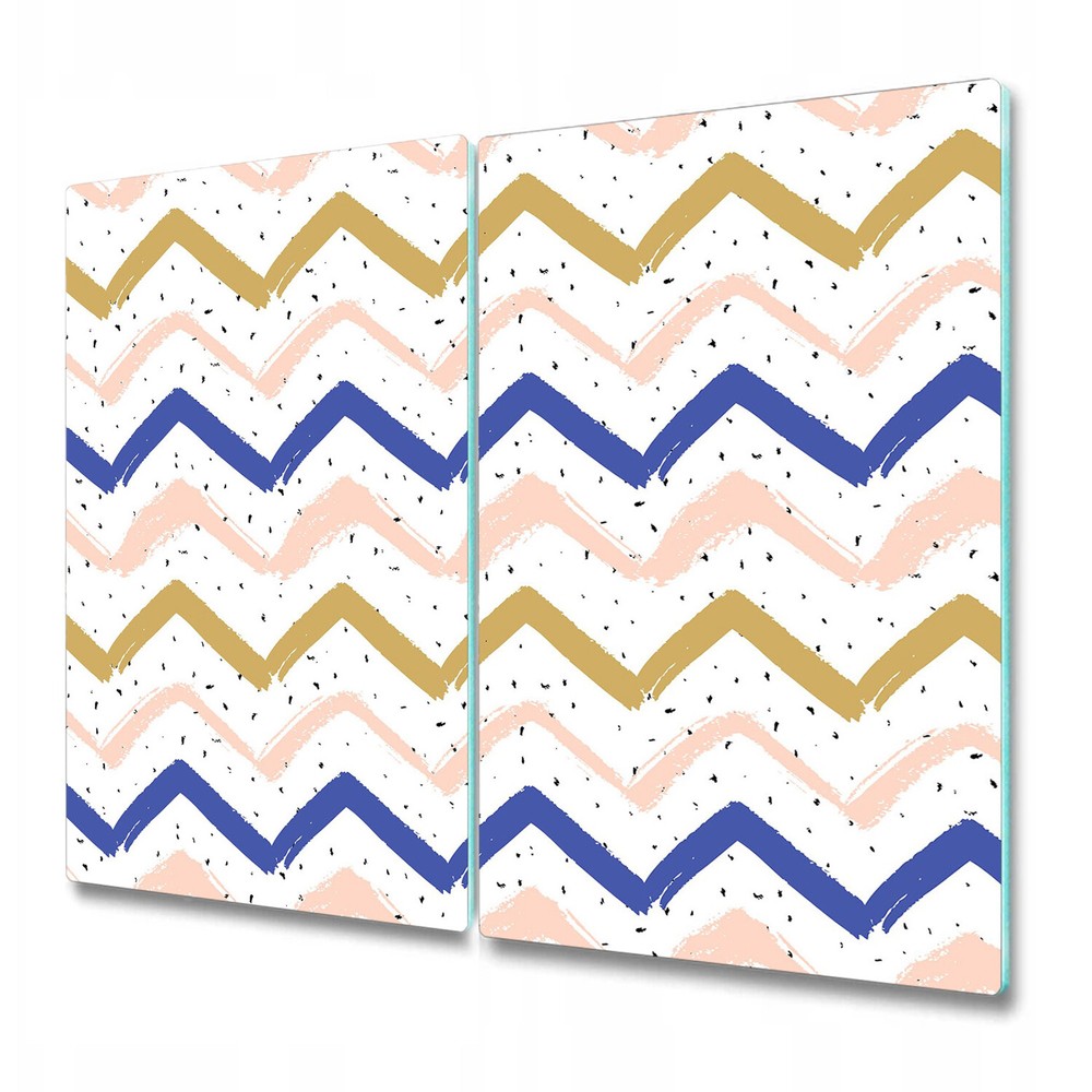 Glass Chopping Board Utensil Board Sweet Zig Zags Simple Geometric 2x30x52