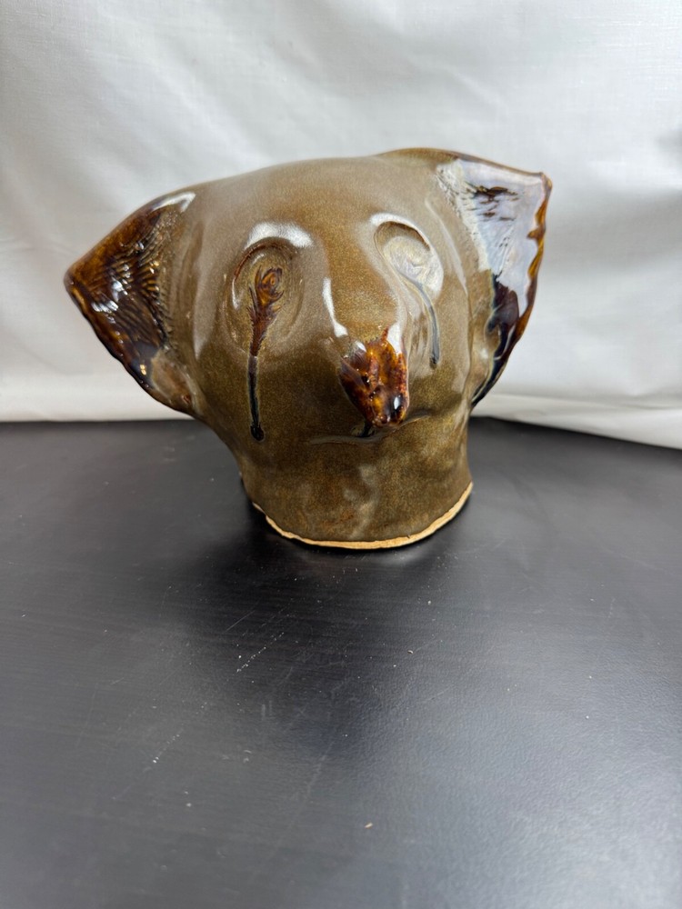 Abstract Glazed Fox Clay Sculpture - Fired Unique Art Piece-image