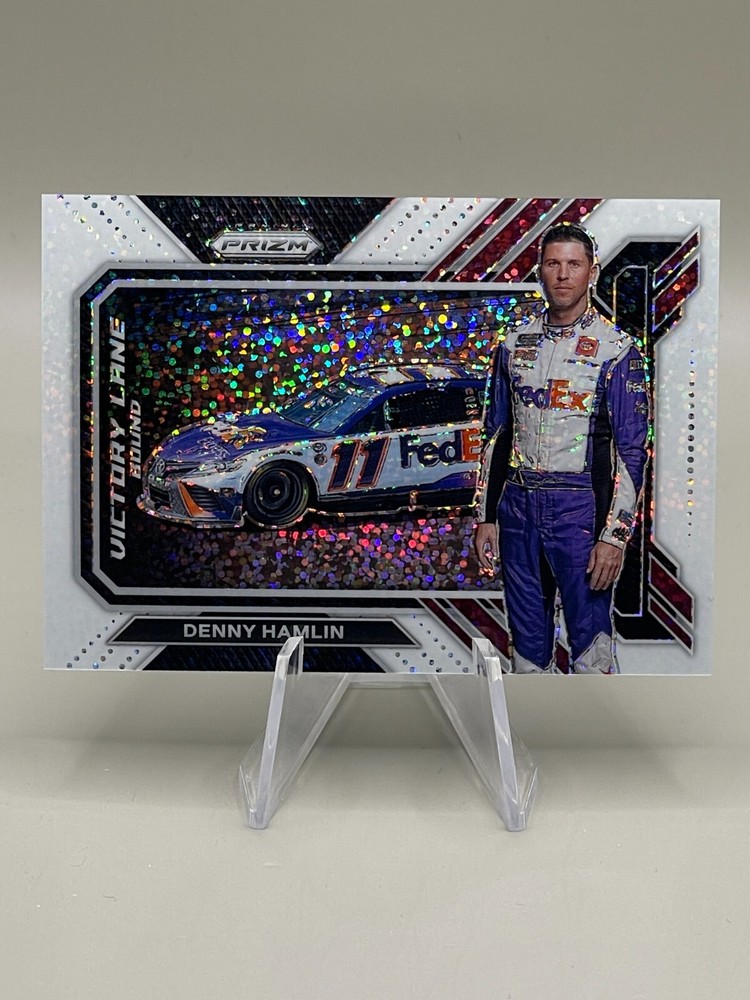 2023 Panini Prizm - Victory Lane Bound Denny Hamlin #VLB5 White Sparkle Prizm