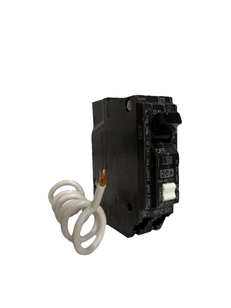 GE THQL1120AF2 20A 1-Pole AFCI Circuit Breaker 120/240V AC w/ Test Button