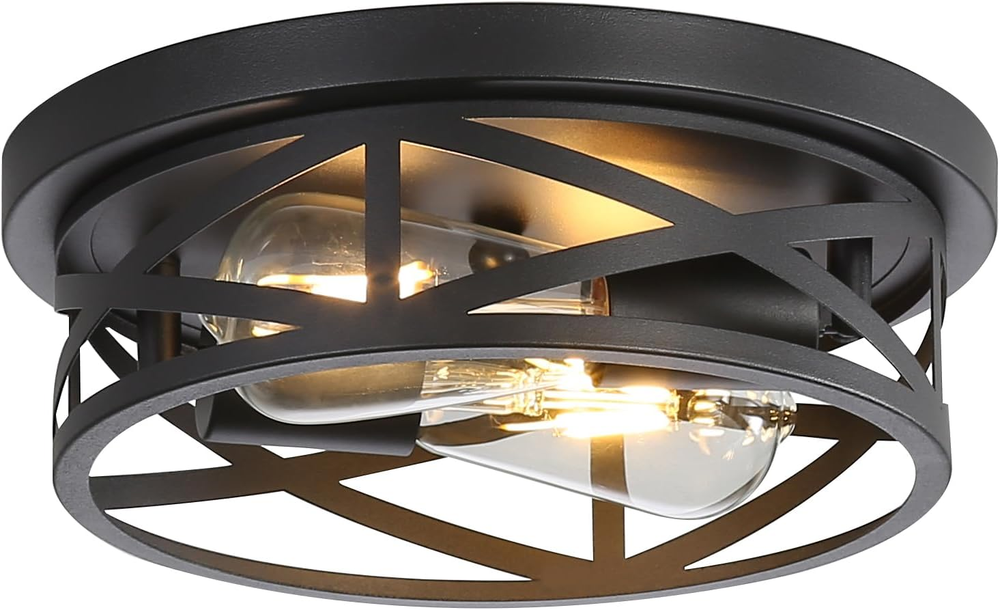 Farmhouse Flush Mount Ceiling Light Fixtures, Industrial Close to Ceiling Light