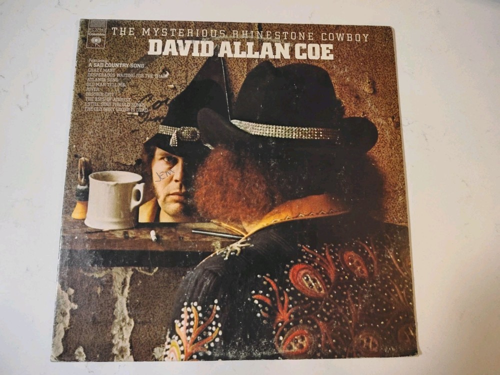 David Allan Coe The Mysterious Rhinestone Cowboy Vinyl (1974, CBS) VG+/VG