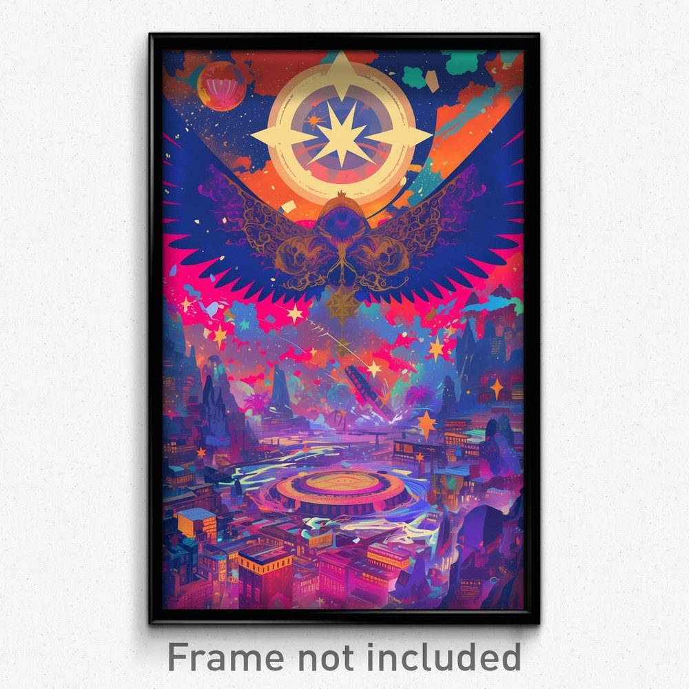 Greek Movie Poster - Angelic Giant (Greece Psychedelic Art Retro Film Print)