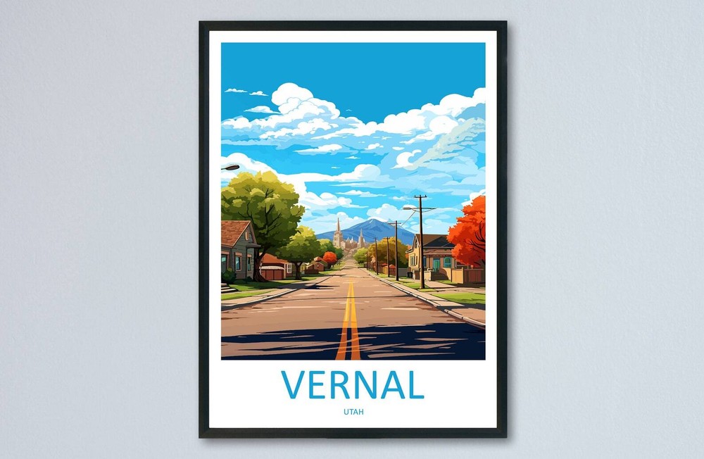 Vernal Travel Print Wall Art Vernal Wall Hanging Home Dcor Vernal Gift Art