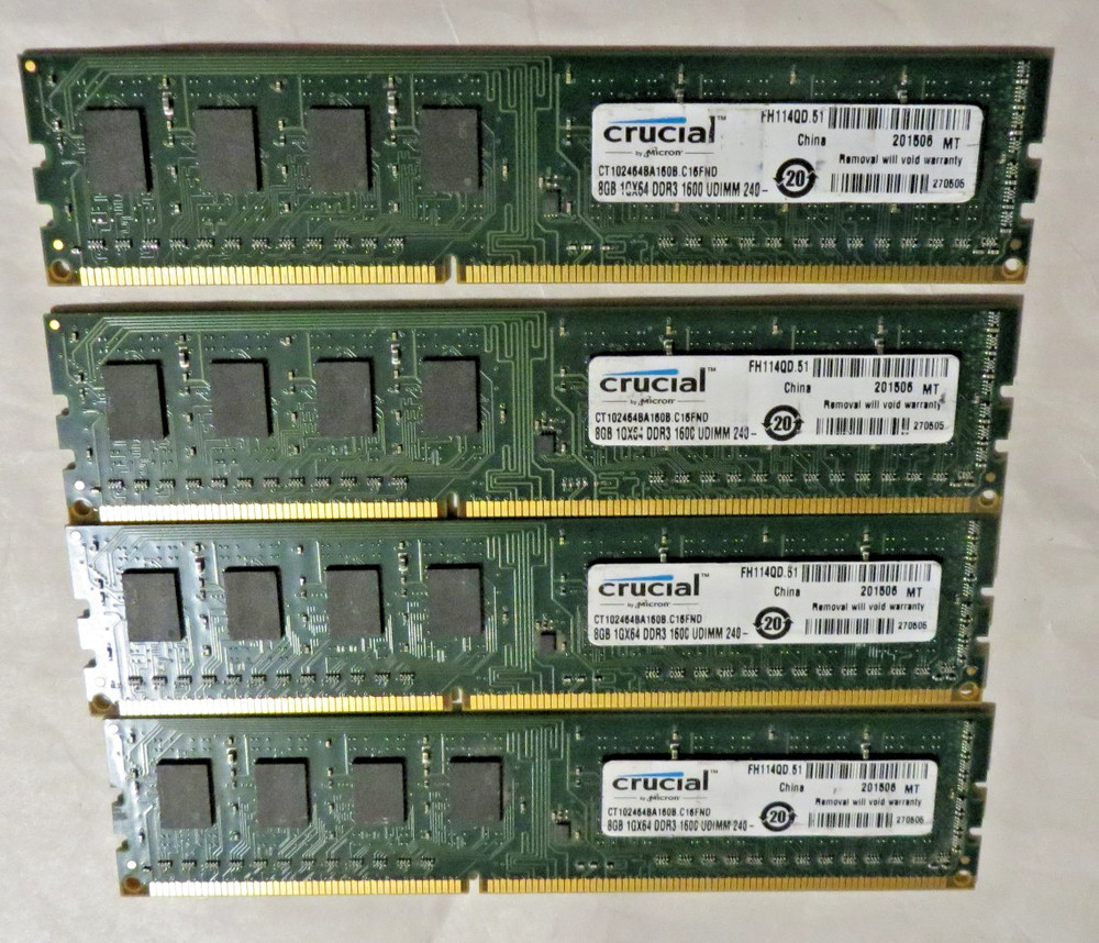 32GB Crucial DDR3 1600MHz RAM Kit (4x8GB) CT102464BA160B.16FND