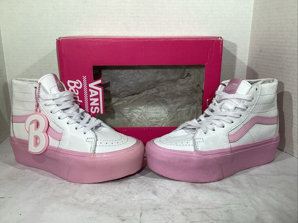 Vans Women’s Size 5 Barbie True White / Pink Sk8-Hi Tapered Sneakers AJ-859