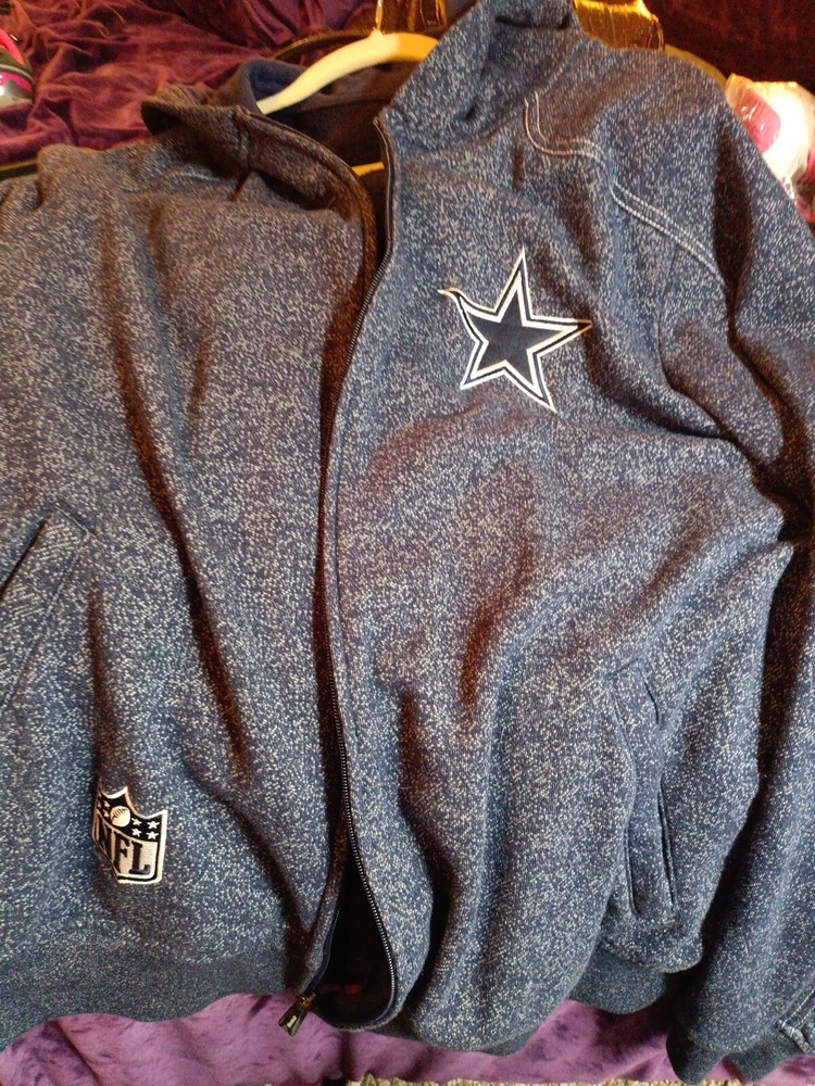 Dallas Cowboys NFL Onfield Reebok Full Zip Up Fleece Hoodie Sweatshirt Men's 2XL