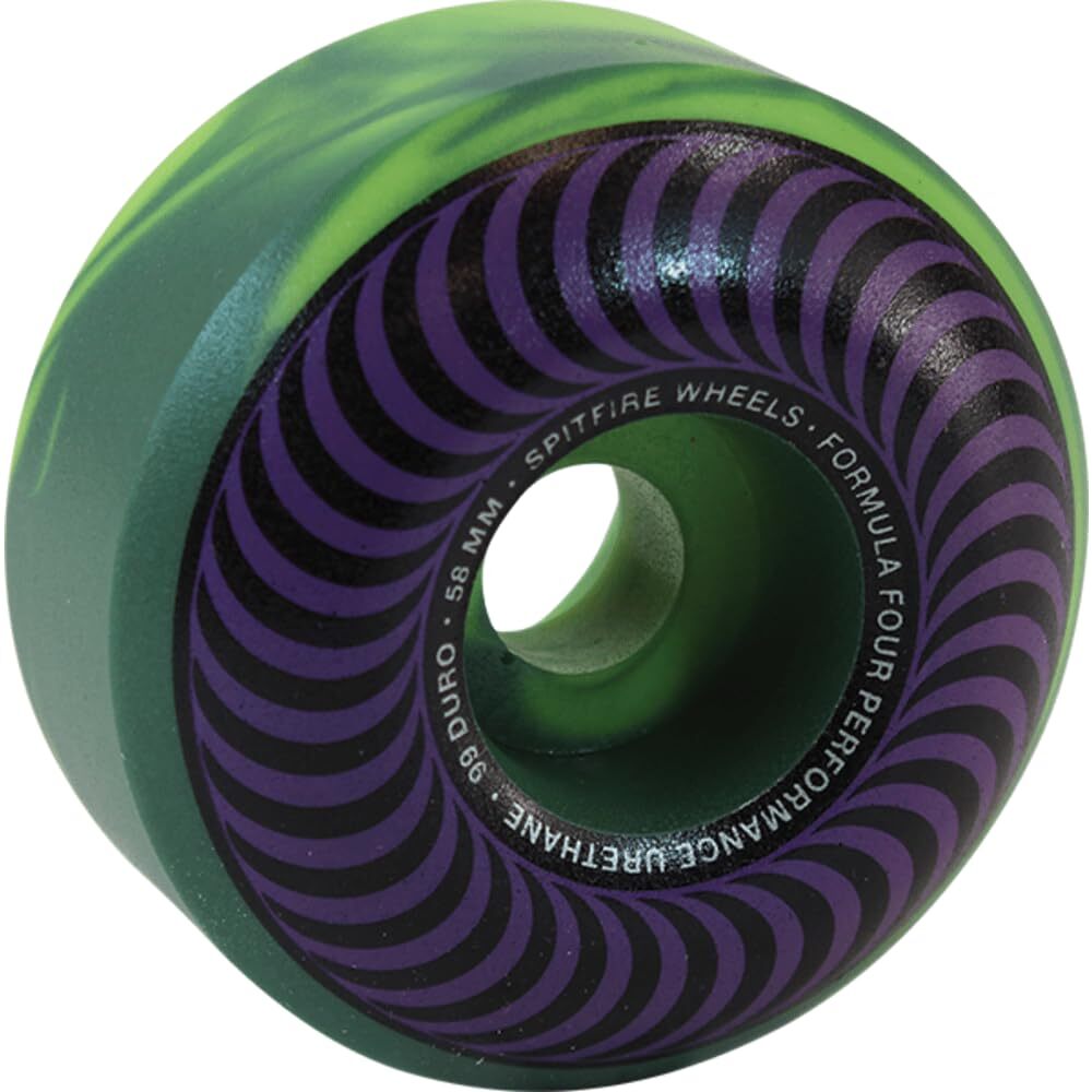 Spitfire F4 99A OG Classic 58mm Dark Green Lime Swirl Purple Set of 4