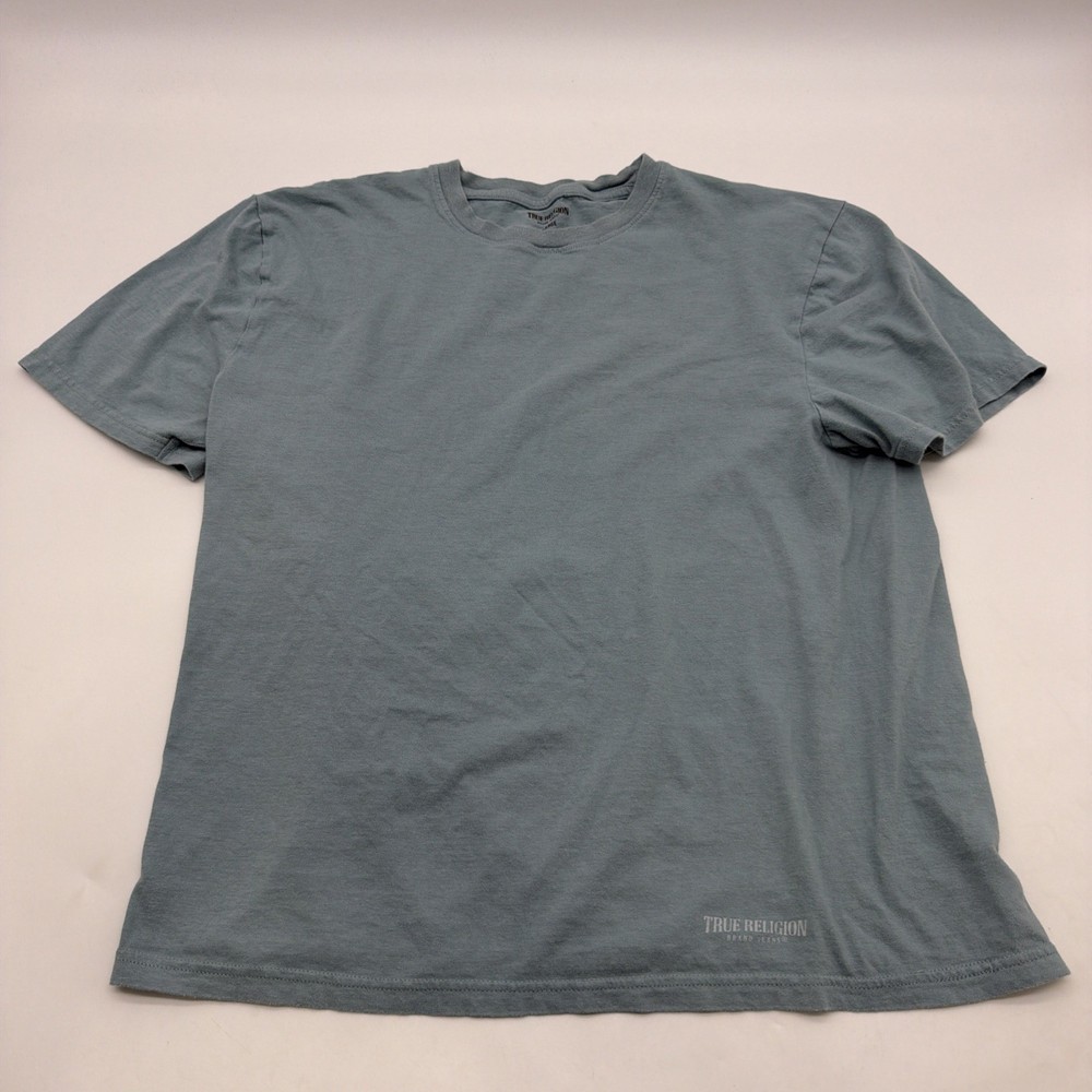 True Religion Brand Jeans T-shirt Women L Light Green 100% Cotton.#43190