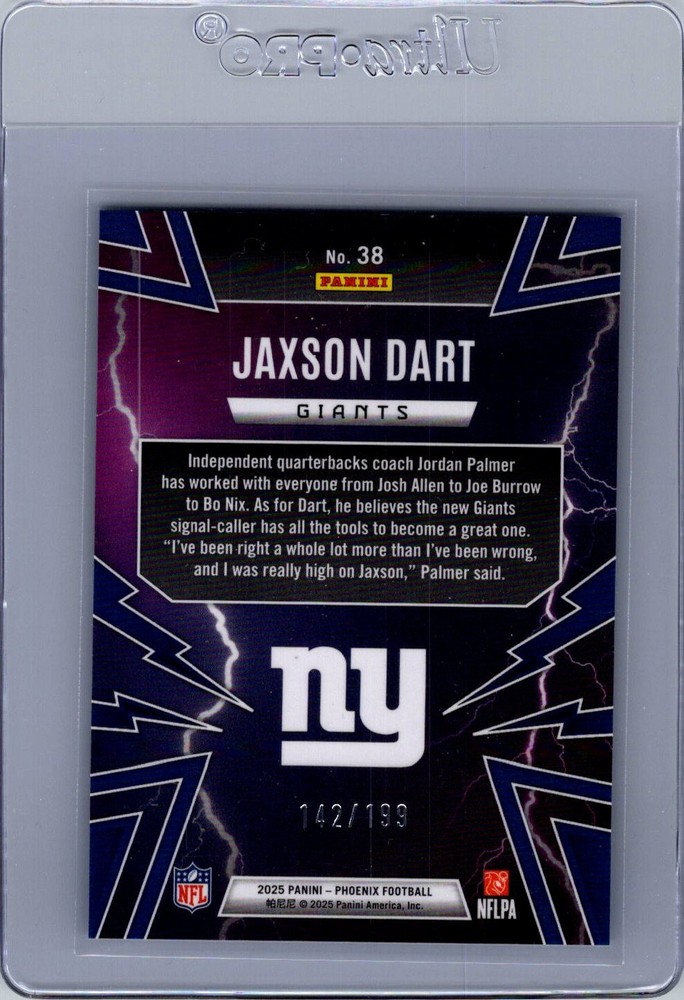 2025 Panini Phoenix #38 Jaxson Dart Thunderbirds Silver Winter Prizm #/199