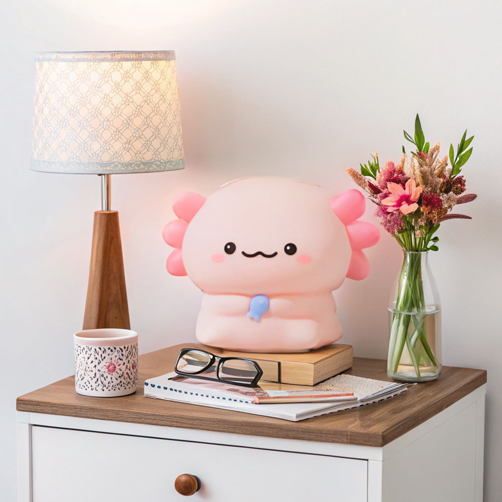 CuteAxolotl LED Night Light USB Rechargeable Nightlight Silicone Lamp Touch Soft