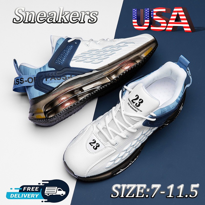 Men's Thick Soled Sports Shoes Fashionable Non Slip Breathable Tennis Shoes