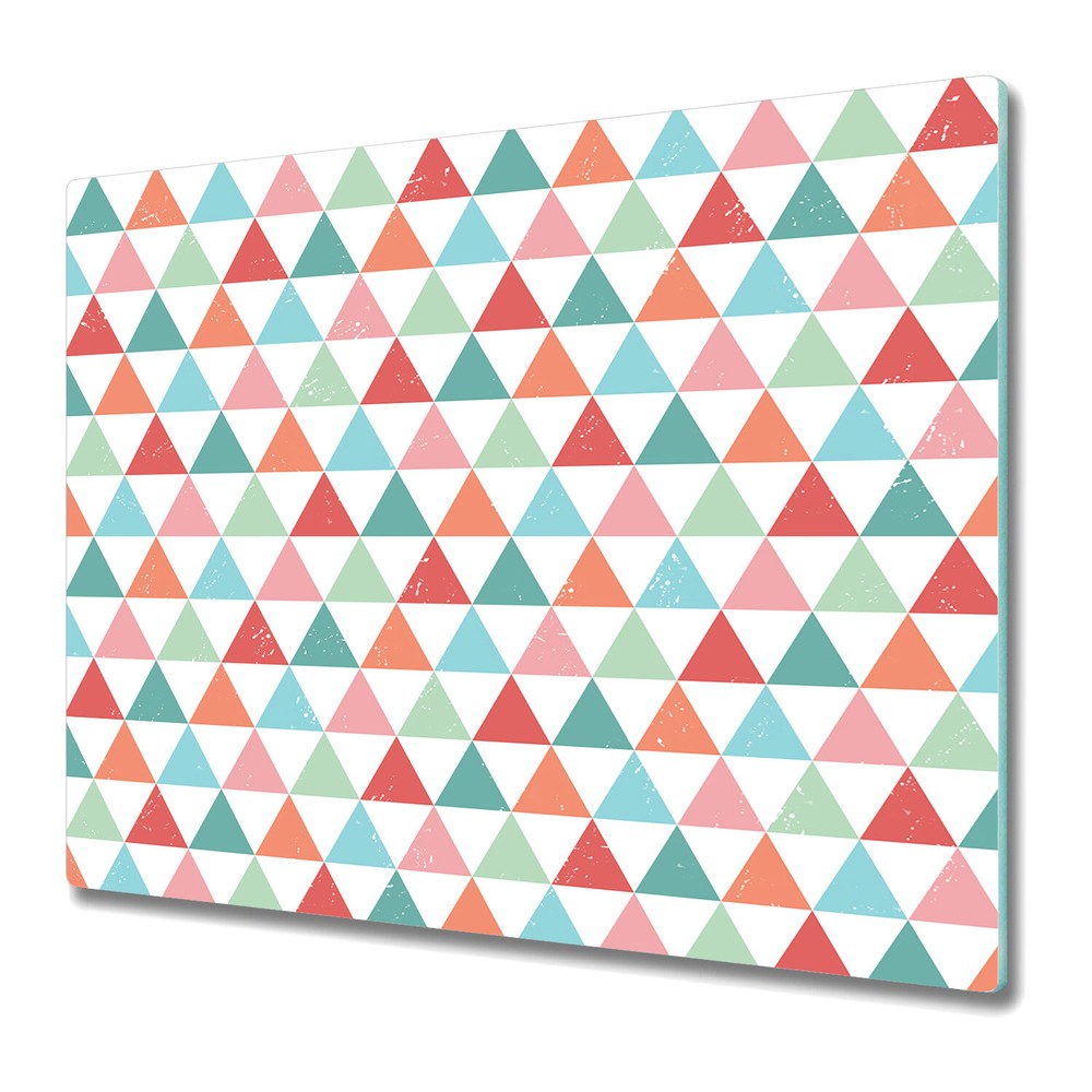 Glass Worktop Saver Grunge Colourful triangles geometric regular shapes 60x52