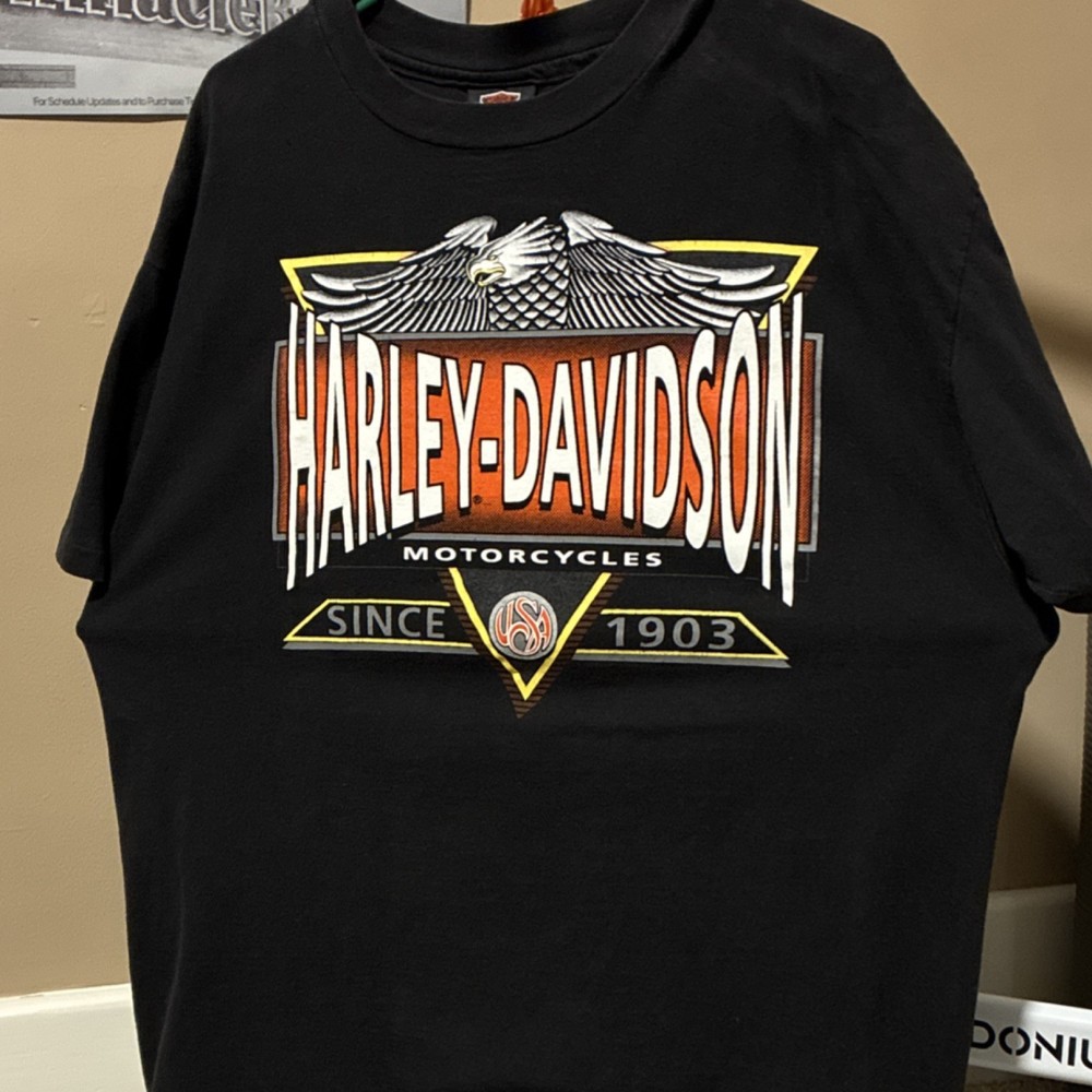 Harley-Davidson Motor City Westland Michigan XL Black Cotton Men's T-Shirt
