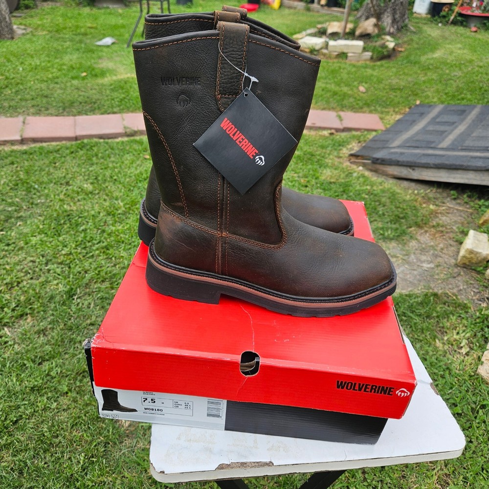 Wolverine W08180 Ranchero Brown ST Work Boots Men Size 7.5M
