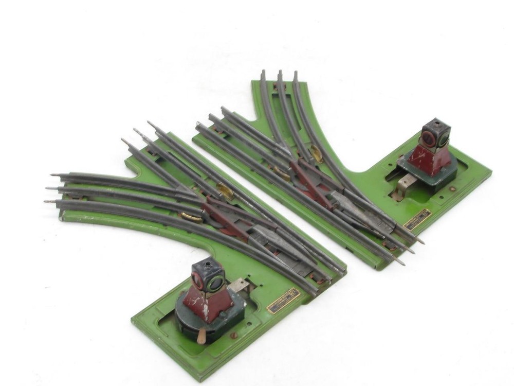 Lionel Prewar O Gauge O21 Lighted Switches Pair Right Left Working
