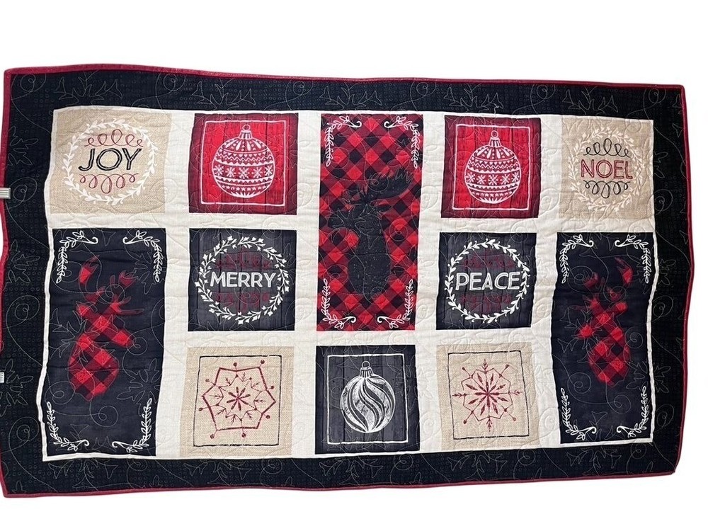 Handmade Christmas Quilt Home Red 48
