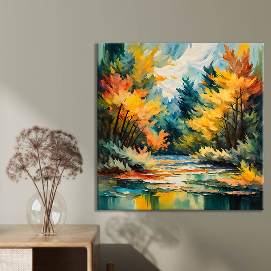 Autumn Lake Abstract Art Limited Edition High Quality Home Decor Australian Made