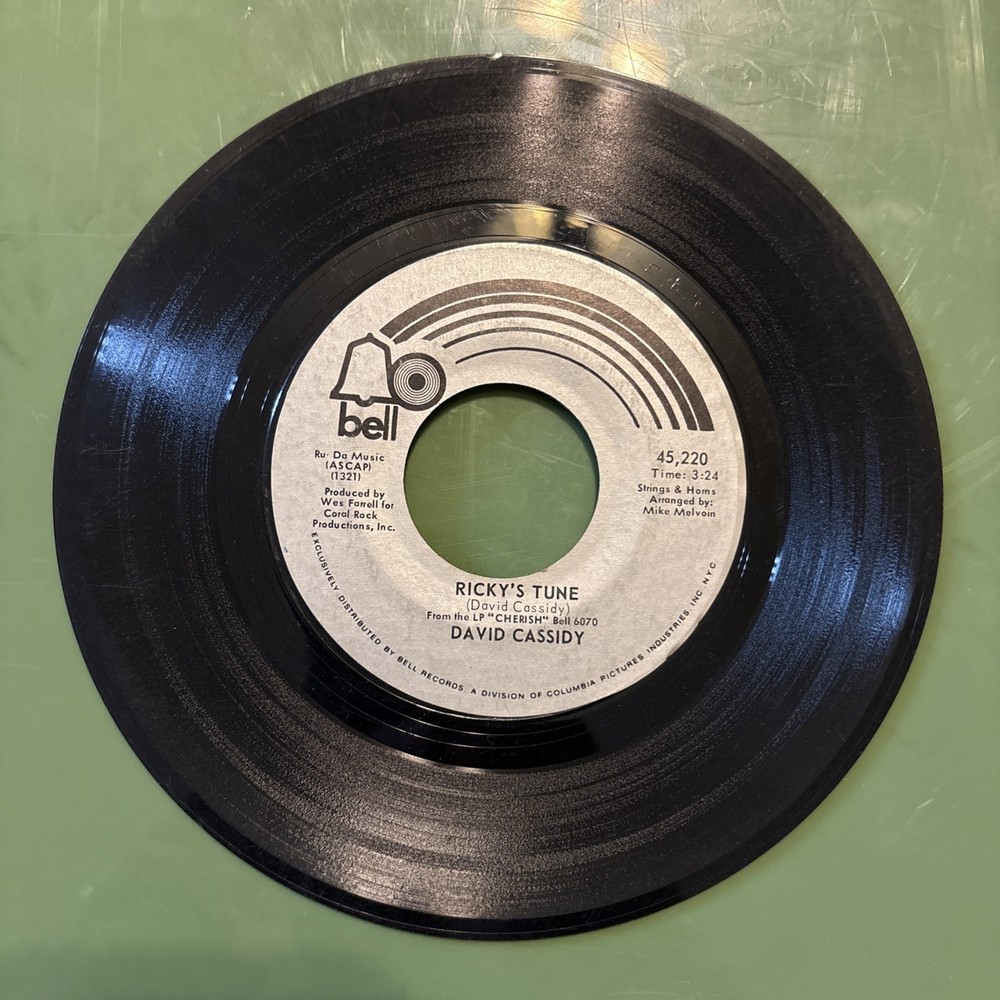 David Cassidy - Ricky's Tune/ How Can I Be Sure - Bell 45 RPM Record