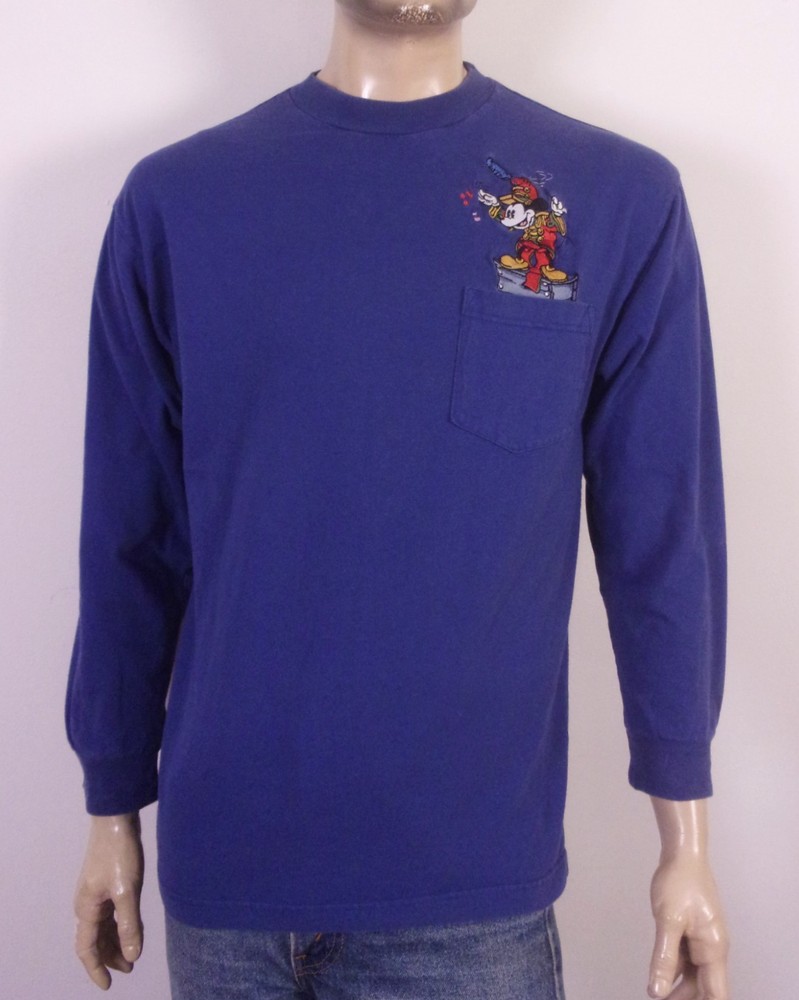 vintage 90s The Disney Store Mickey Mouse Pocket T-Shirt Embroidered Pocket L