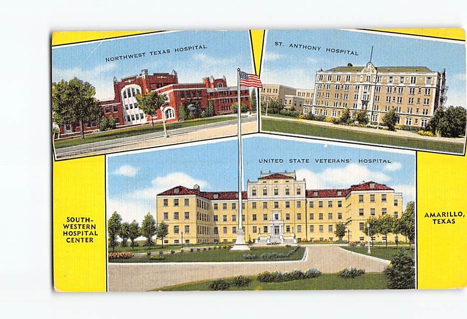 Postcard Amarillo Texas Southwestern Hospital Center Northwest Anthony Veterans