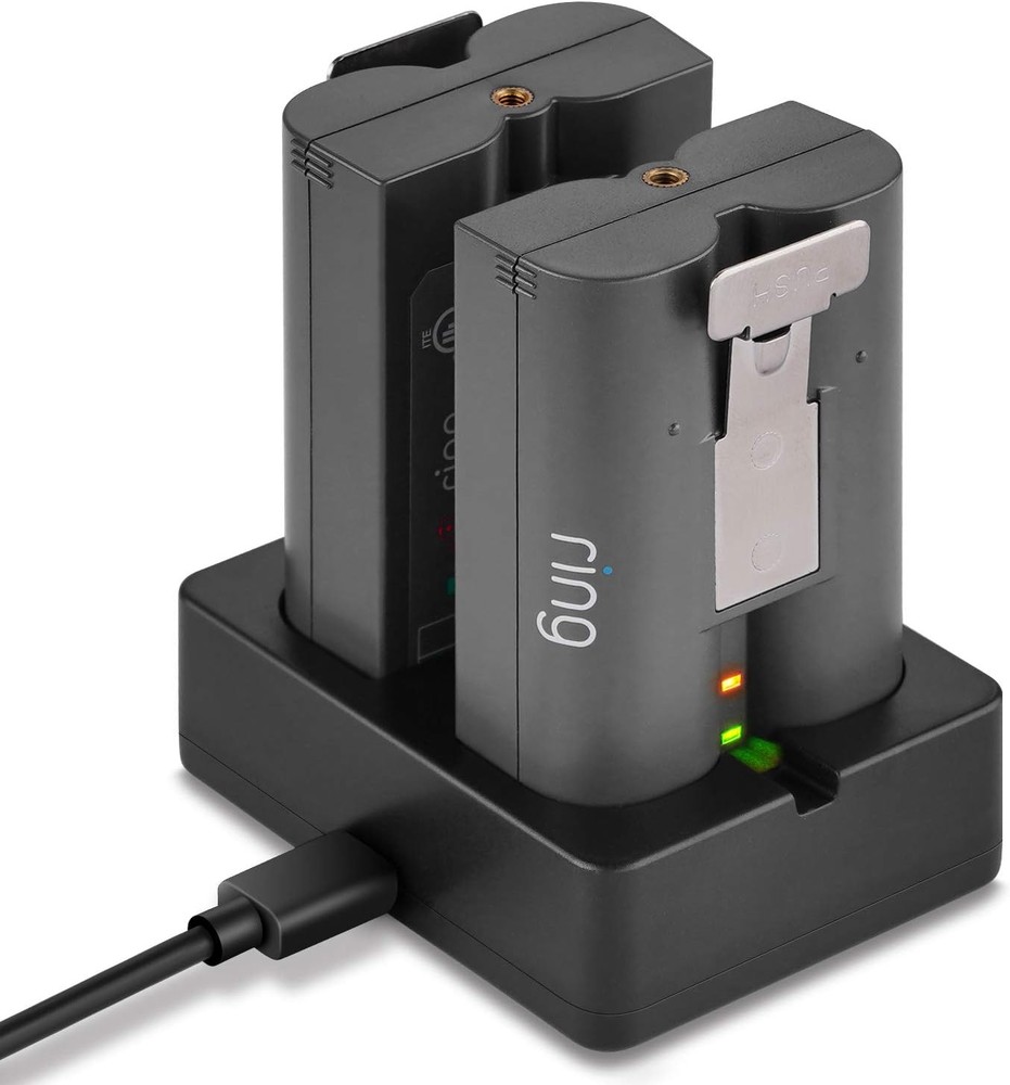 Dual Port Ring Battery Charger for Spotlight Cam Black