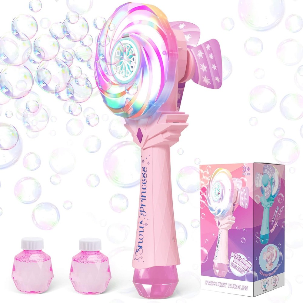 Windmill Light Up Automatic Bubble Blower Wand for Kids Ages 4-8