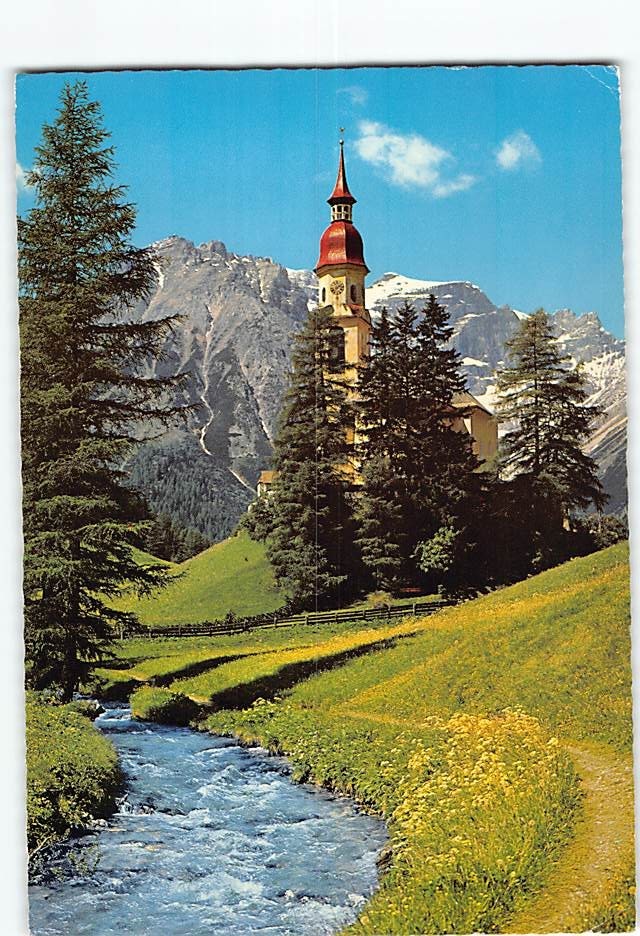 Postcard Pfarrkirche hl. Nikolaus Obernberg am Brenner in Tyrol Austria