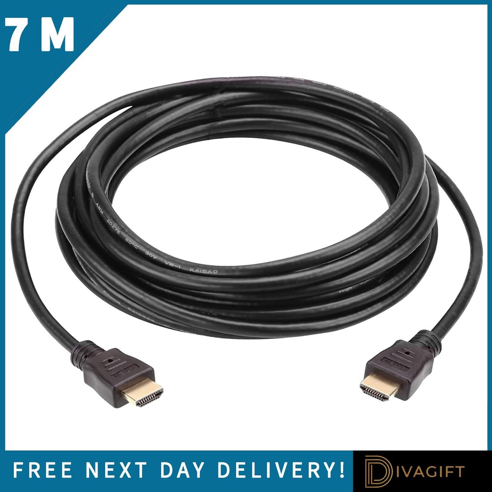 7M HDMI CABLE PREMIUM 4K 2.0 HIGH SPEED LEAD 2160P 3D HDTV ULTRA UHD 7 METRE NEW
