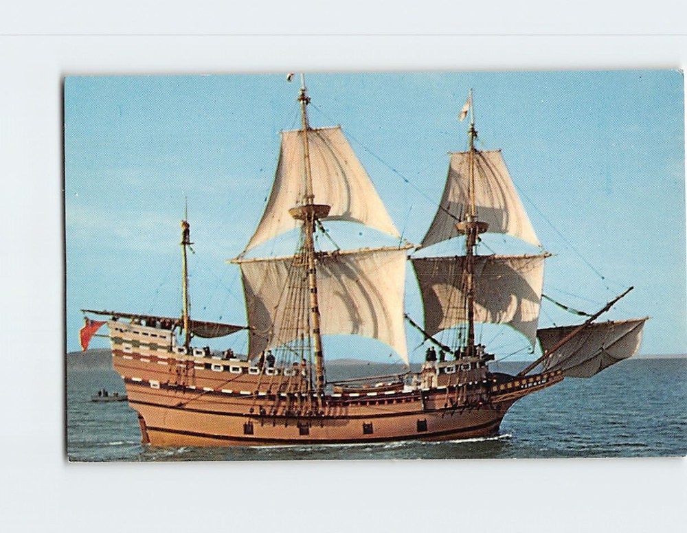 Postcard Mayflower II Ship Replica
