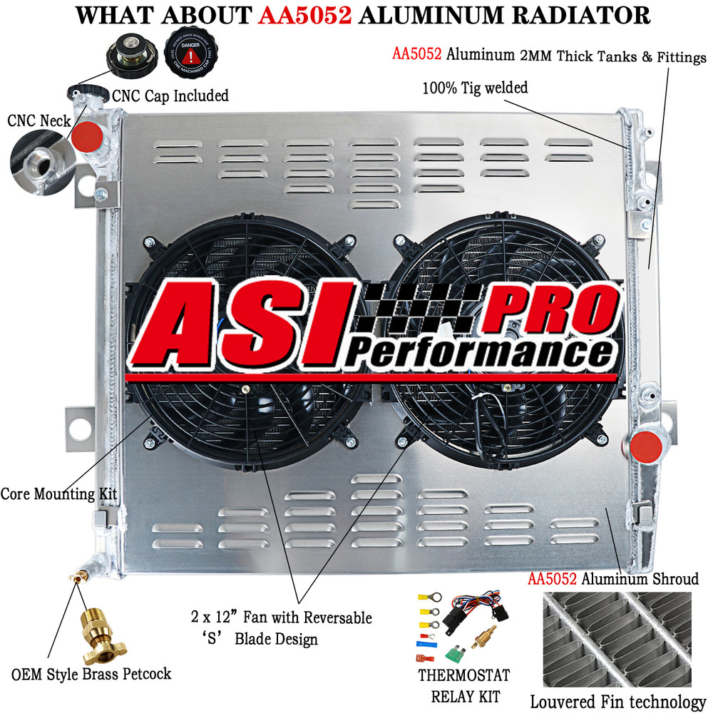 3-Row Radiator Shroud Fan Fit 03-09 Toyota 4Runner/Lexus GX470 4.7L V8 AT/MT  US