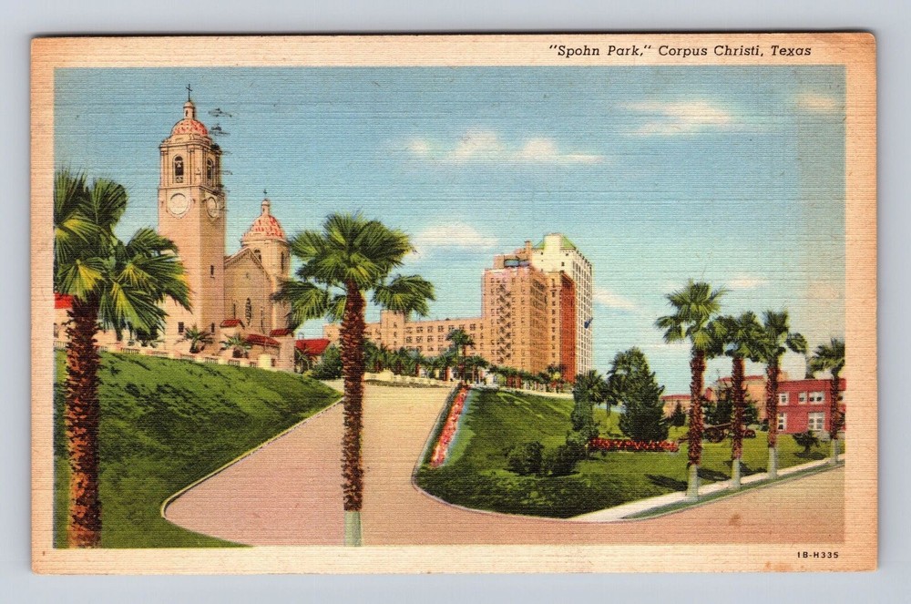 Corpus Christi TX- Texas, Spohn Park, Antique, Vintage c1946 Souvenir Postcard