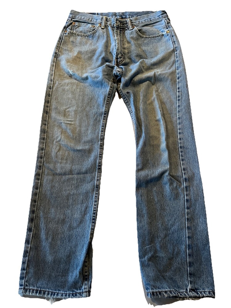 Levi’s 505 Jeans Men’s 32x32 Regular Straight Denim Cotton Gray Travel Outdoor