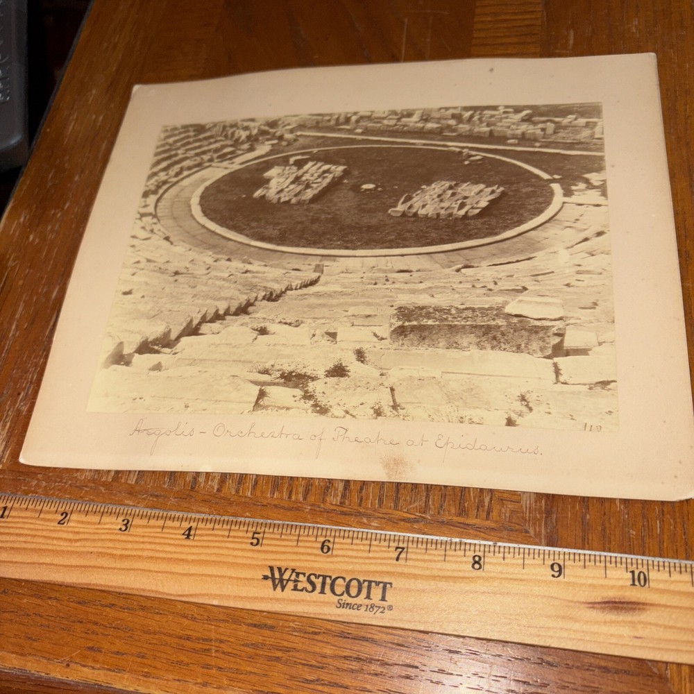 Vintage Epidauros Theatre Orchestra Ruins Mounted Photo Polycleitos the Younger